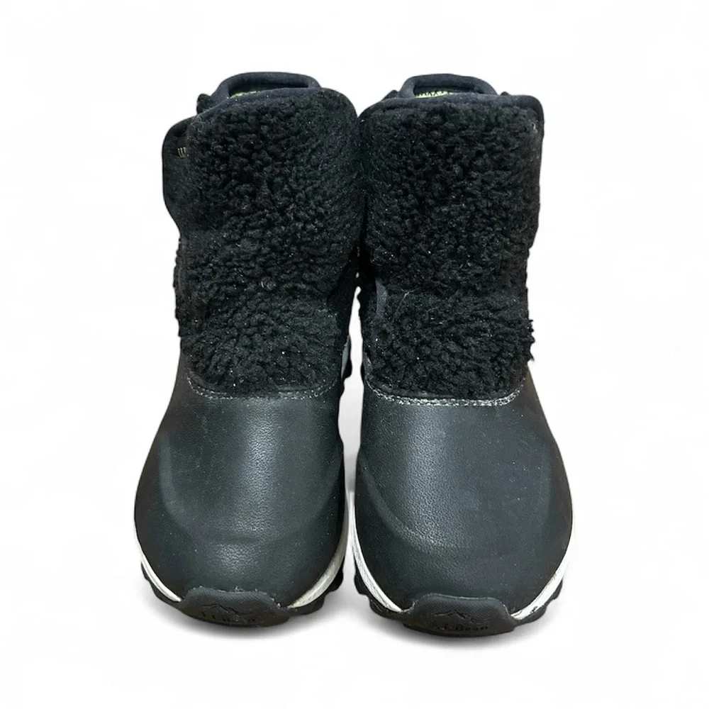 L.L.Bean Kids Velcro Sherpa Insulated Snow Boots Durable Water Repellent Sz 9 T